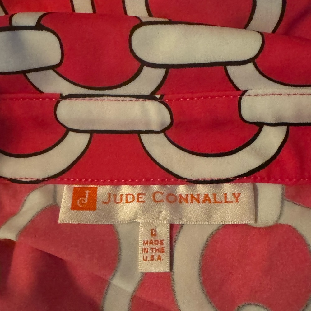 Jude Connally Pink and White Chain Link Sleeveless Shift Dress - Picture 4 of 5